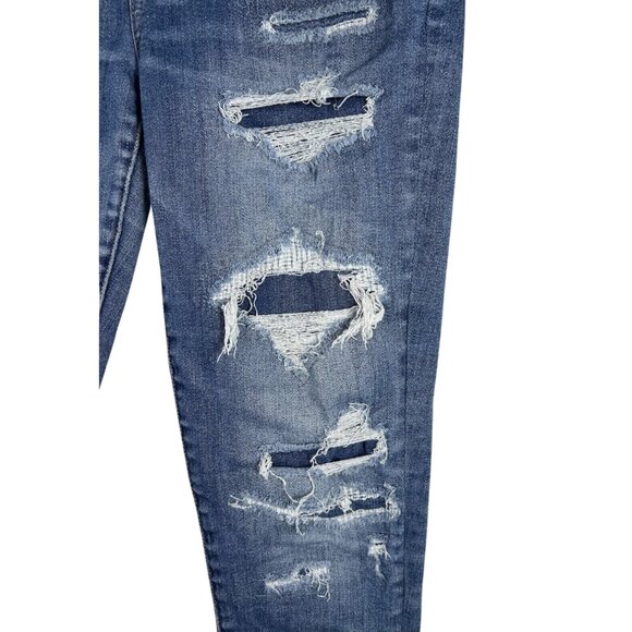 AMERICAN EAGLE - SUPER STRETCH DISTRESSED SKINNY JEANS SIZE 6 - Picture 5 of 6